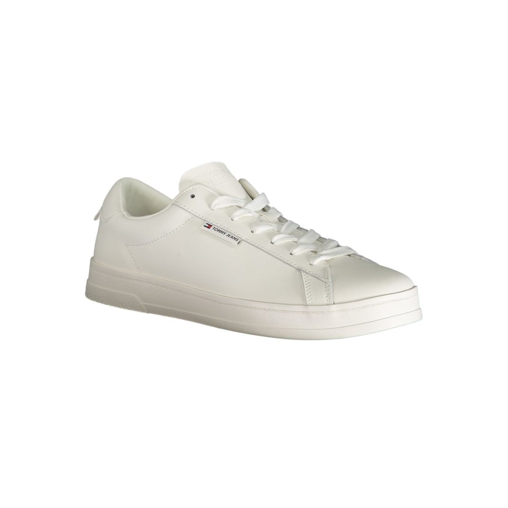 White Polyester Sneaker-Tommy Hilfiger-LabelTerrace.com