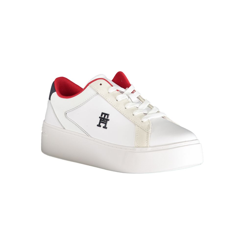 White Polyester Sneaker-Tommy Hilfiger-LabelTerrace.com