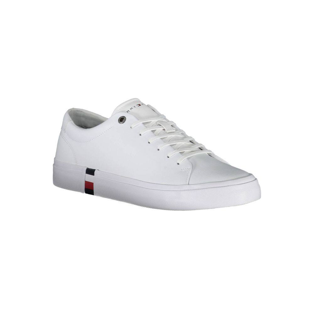 White Polyester Sneaker-Tommy Hilfiger-LabelTerrace.com