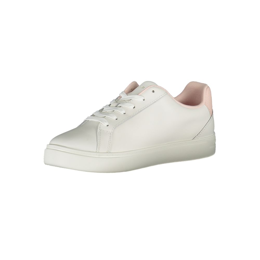 White Polyester Sneaker-Tommy Hilfiger-LabelTerrace.com