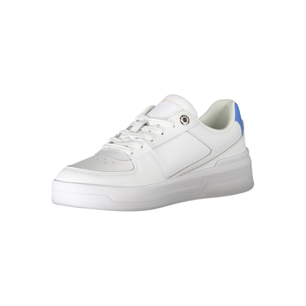 White Polyester Sneaker-Tommy Hilfiger-LabelTerrace.com