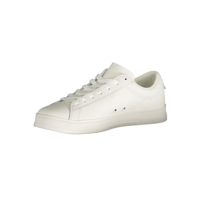 White Polyester Sneaker-Tommy Hilfiger-LabelTerrace.com