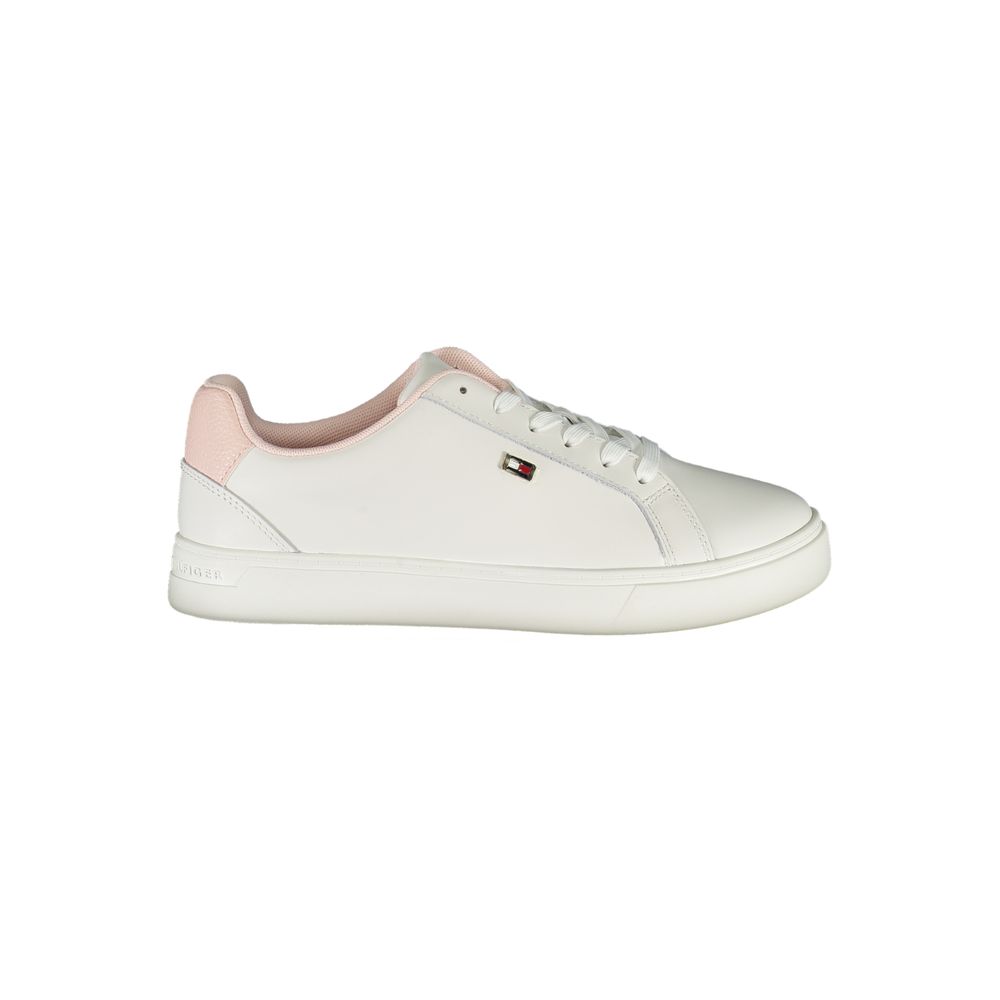 White Polyester Sneaker-Tommy Hilfiger-LabelTerrace.com