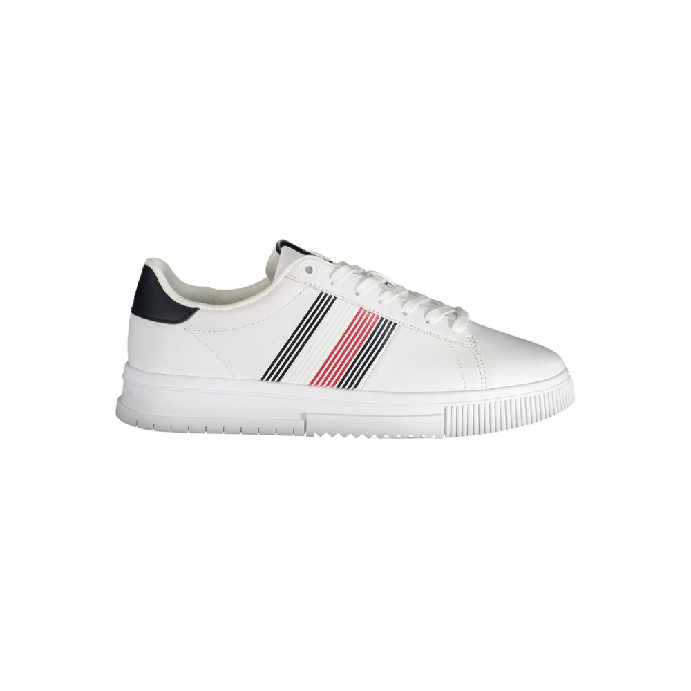 White Polyester Sneaker-Tommy Hilfiger-LabelTerrace.com