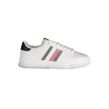 White Polyester Sneaker-Tommy Hilfiger-LabelTerrace.com