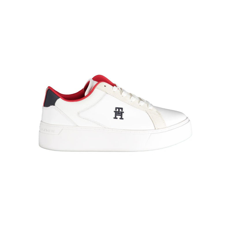 White Polyester Sneaker-Tommy Hilfiger-LabelTerrace.com