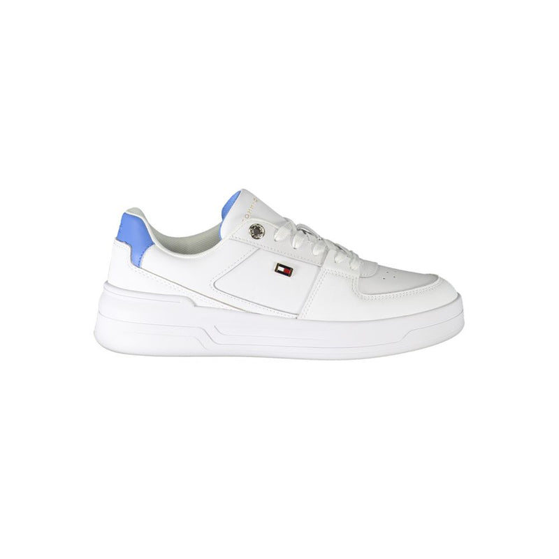 White Polyester Sneaker-Tommy Hilfiger-LabelTerrace.com