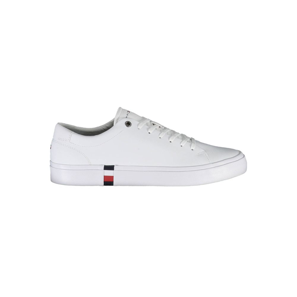 White Polyester Sneaker-Tommy Hilfiger-LabelTerrace.com