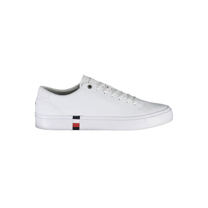 White Polyester Sneaker-Tommy Hilfiger-LabelTerrace.com