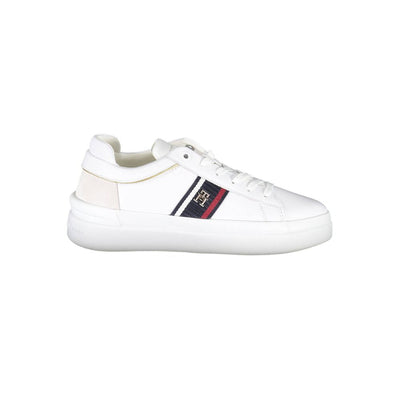 White Polyester Sneaker-Tommy Hilfiger-LabelTerrace.com