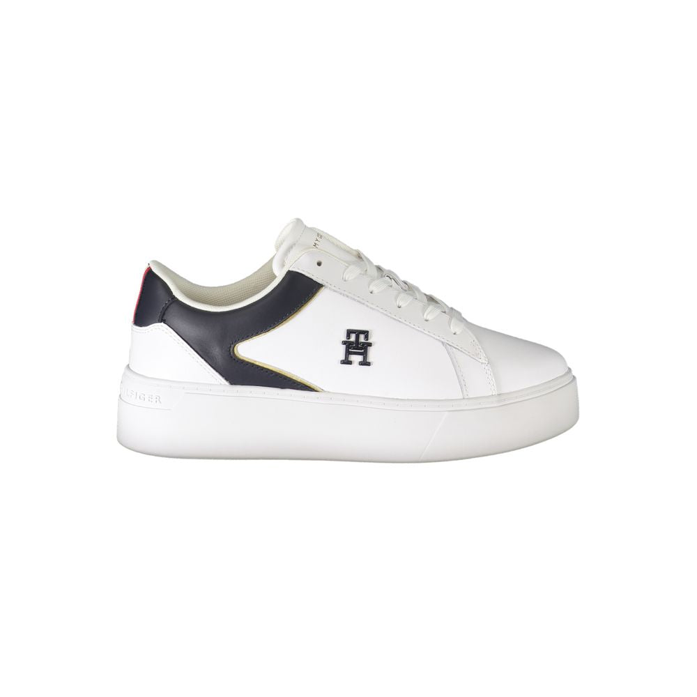 White Polyester Sneaker-Tommy Hilfiger-LabelTerrace.com