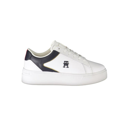 White Polyester Sneaker-Tommy Hilfiger-LabelTerrace.com