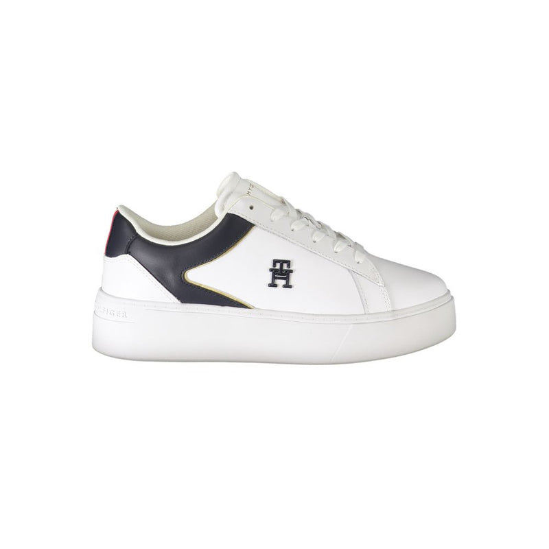 White Polyester Sneaker-Tommy Hilfiger-LabelTerrace.com