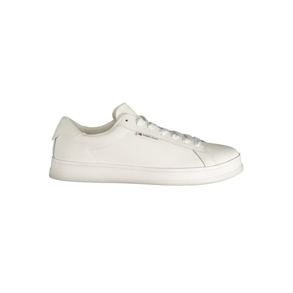 White Polyester Sneaker-Tommy Hilfiger-LabelTerrace.com
