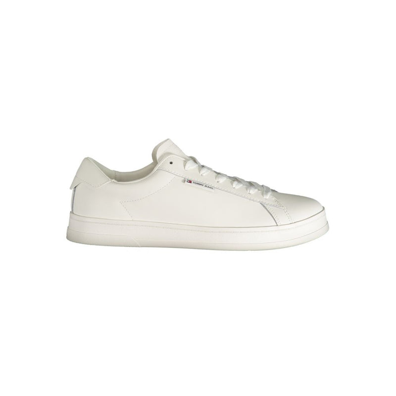 White Polyester Sneaker-Tommy Hilfiger-LabelTerrace.com