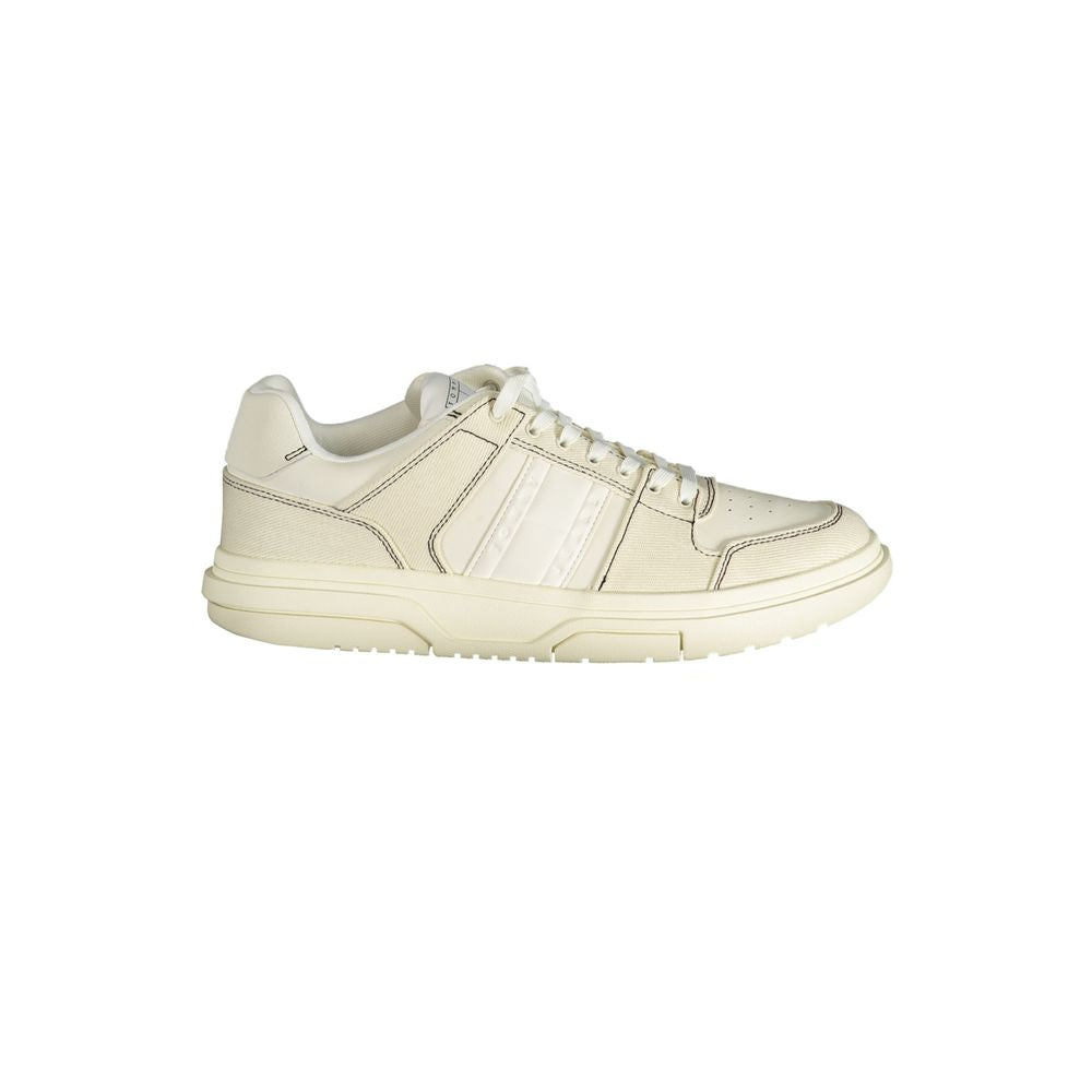 White Polyester Sneaker-Tommy Hilfiger-LabelTerrace.com