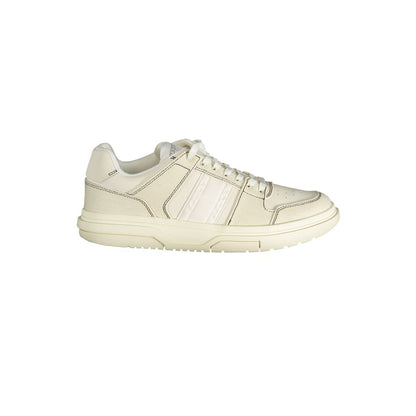 White Polyester Sneaker-Tommy Hilfiger-LabelTerrace.com