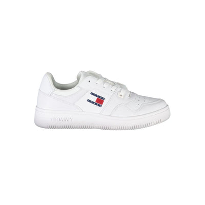White Polyester Sneaker-Tommy Hilfiger-LabelTerrace.com