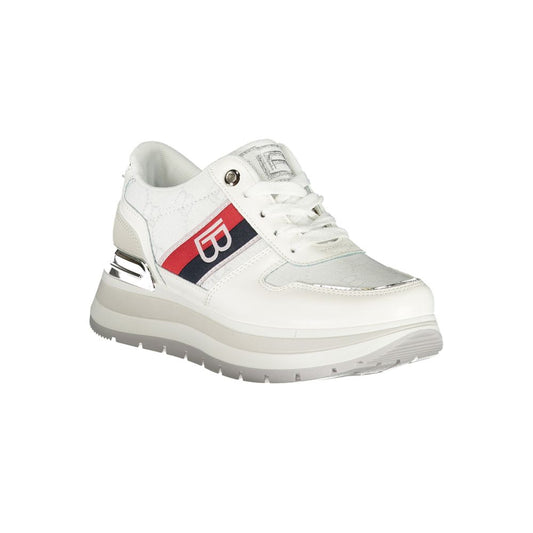 White Polyester Women Sneaker-Laura Biagiotti-LabelTerrace.com