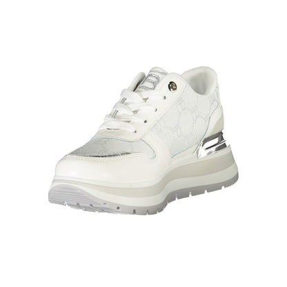 White Polyester Women Sneaker-Laura Biagiotti-LabelTerrace.com