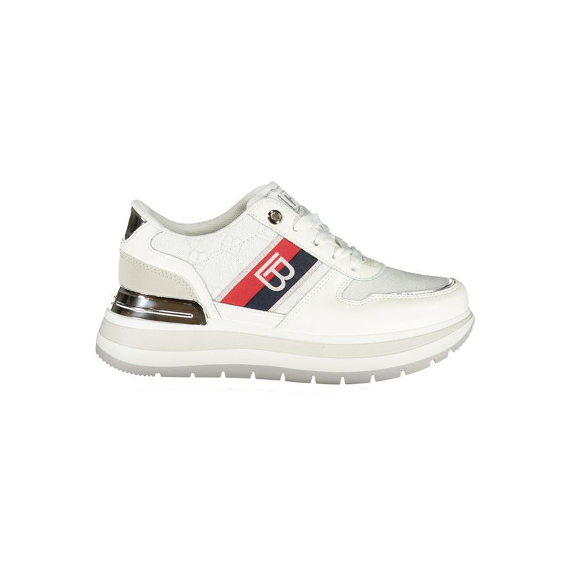 White Polyester Women Sneaker-Laura Biagiotti-LabelTerrace.com