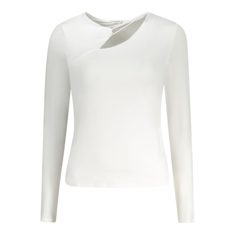 White Polyester Women T-Shirt