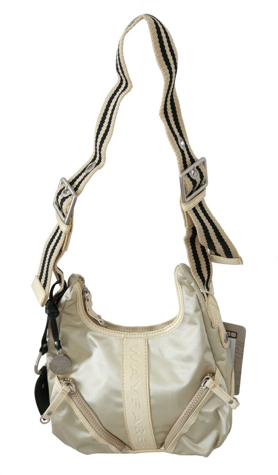 White Shoulder Crossbody Sling Fabric Purse-WAYFARER-LabelTerrace.com