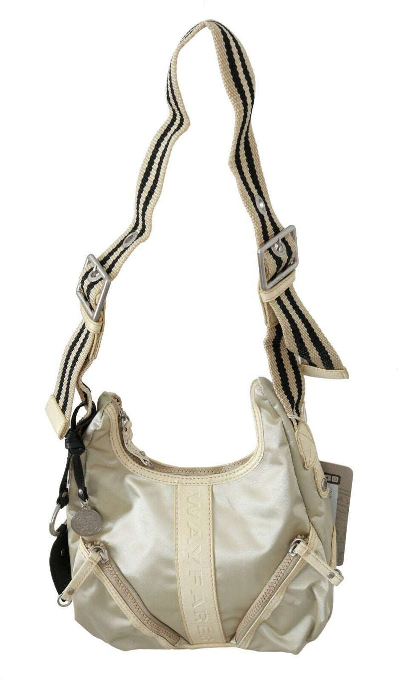 White Shoulder Crossbody Sling Fabric Purse-WAYFARER-LabelTerrace.com
