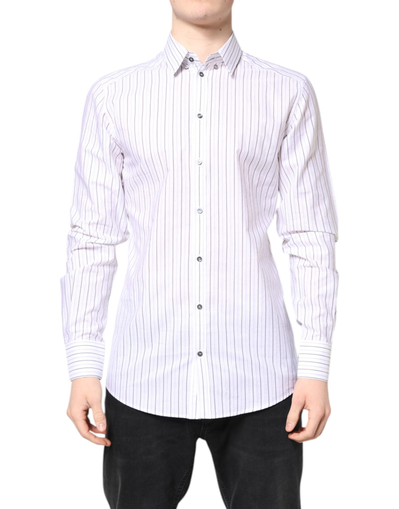 White Stripes Cotton GOLD Formal Dress Shirt