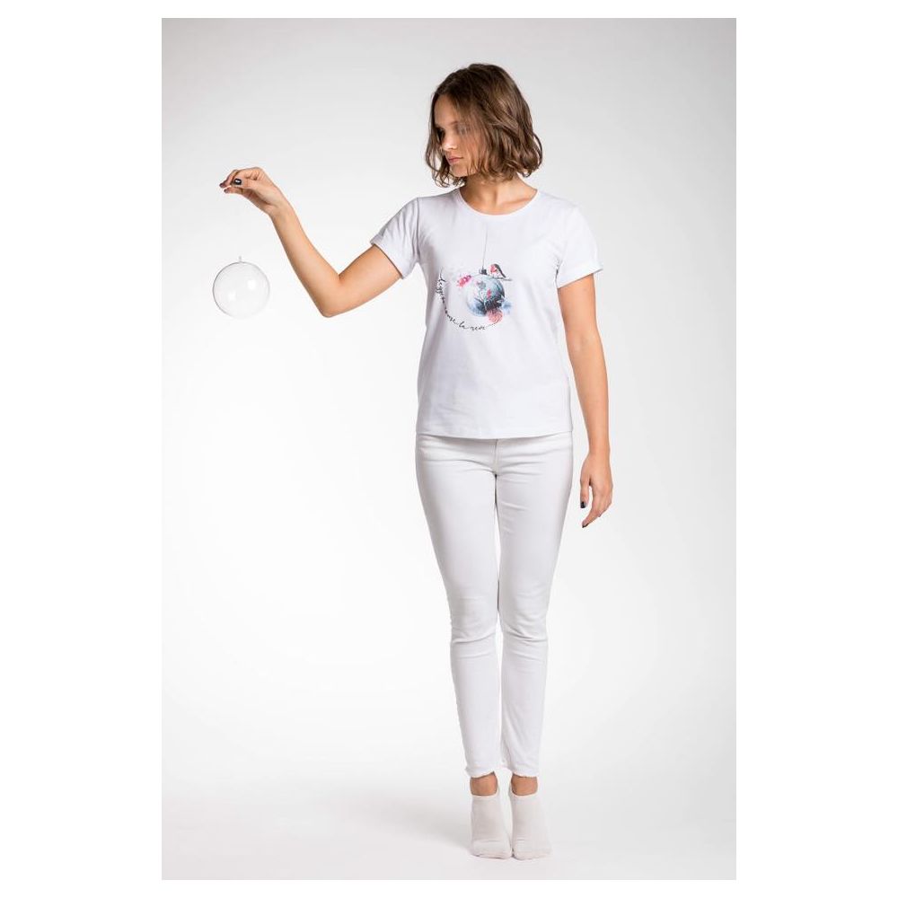 White Viscose Women T-Shirt-A.Tratti-LabelTerrace.com