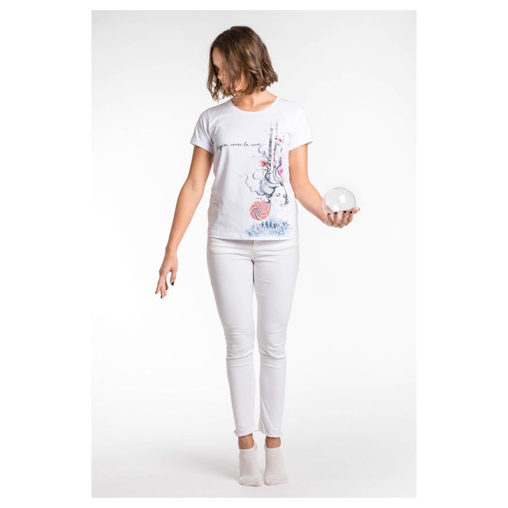 White Viscose Women Top-A.Tratti-LabelTerrace.com