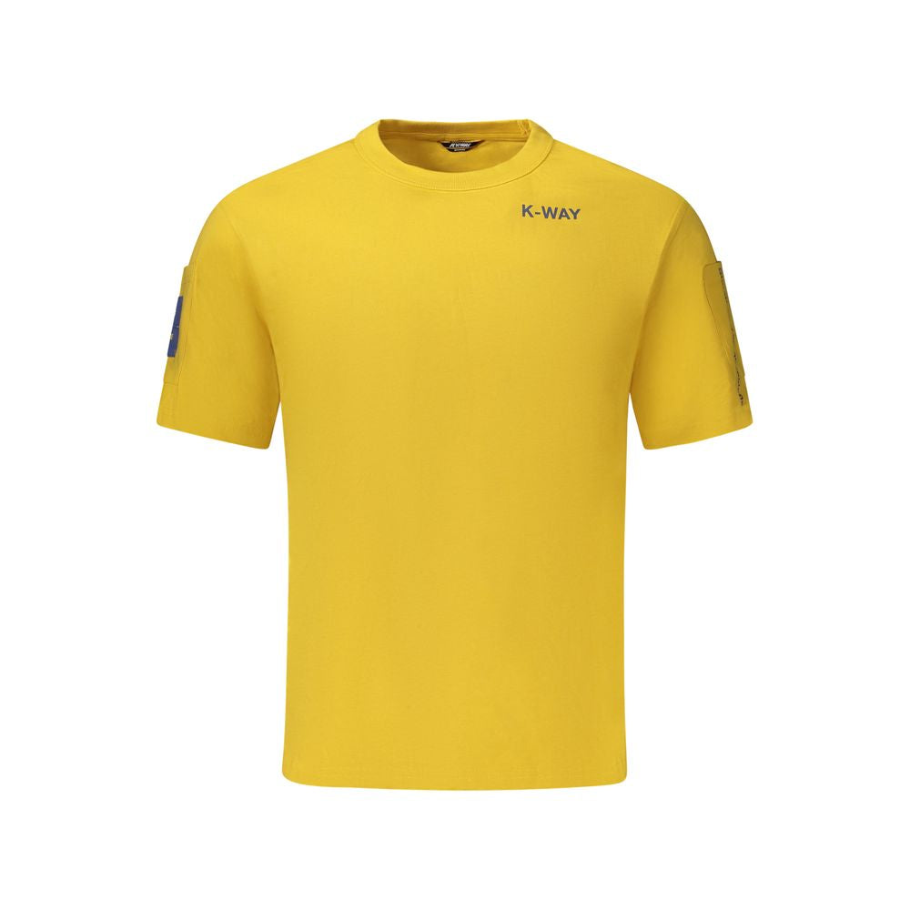 Yellow Cotton Men T-Shirt-K-WAY-LabelTerrace.com
